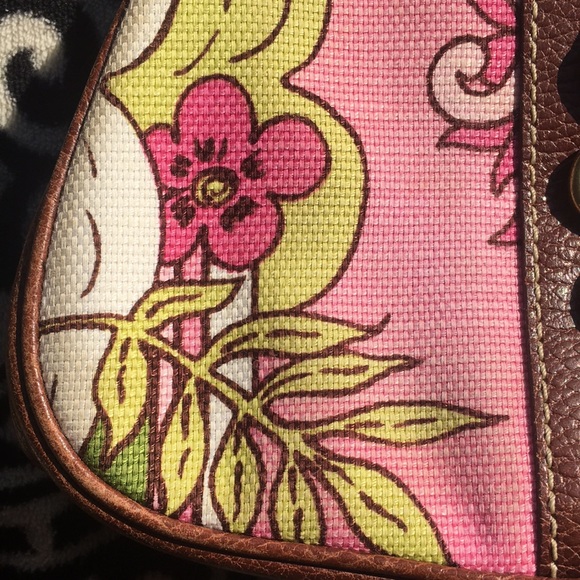Isabella Fiore Pink brown lime Floral Bag - Picture 12 of 15